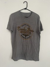 Lucky Brand LA Crooks Bros Motorcycles Iron City Penn. Camiseta masculina cinza média, usado comprar usado  Enviando para Brazil