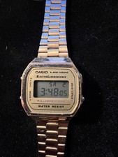Relógio digital retrô Casio tom dourado eletro luminescência colecionável 1572 A168, usado comprar usado  Enviando para Brazil
