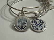 Conjunto de 2 pulseiras de prata brilhante Alex And Ani Path of Life charme Z52 comprar usado  Enviando para Brazil