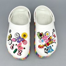 Crocs Damskie 12 Crocband Color Spectrum Chodaki Sandały Buty Białe Tęczowe Wsuwane na sprzedaż  Wysyłka do Poland