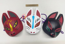 Máscara Komendo Kokko Half Face Fox Kitsune Vermelha, Preta, Branca Conjunto de 3 comprar usado  Enviando para Brazil