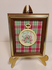 Quadro bordado ponto cruz pequeno tema chá feito à mão vintage.  comprar usado  Enviando para Brazil