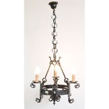 Lampadario lampada lanterna in ferro battuto forgiato  a 3 luci stile medioevo comprar usado  Enviando para Brazil