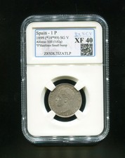 tu_bazar  1 PESETA PLATA ALFONSO XIII  1899 * 18 99   EBC    CERTIFICADO NCV comprar usado  Enviando para Brazil