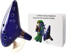 Legend of Zelda Ocarina of Time 12 furos Ocarina Alto C com suporte de exibição para livro de músicas comprar usado  Enviando para Brazil