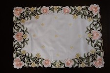 Mesa de jantar retangular poliéster bordado floral placemat corredor festa de férias comprar usado  Enviando para Brazil