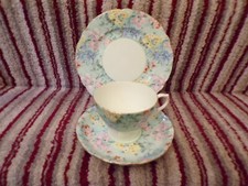 Usado, Shelley China Melody Chintz 1 x prato de pires de xícara trio década de 1950 ALÇA BRANCA comprar usado  Enviando para Brazil