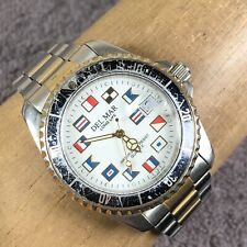 Del Mar Long Life relógio analógico quartzo masculino índice bandeiras náuticas pulseira de dois tons 8", usado comprar usado  Enviando para Brazil