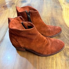 Botas de tornozelo femininas Pantanetti camurça 37,5 -7 - Zíper vermelho em excelente estado usado comprar usado  Enviando para Brazil
