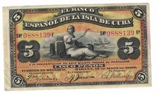 Usado, EL BANCO Espanol De La Isla 5 PESOS 1896 Plata Vintage America comprar usado  Enviando para Brazil
