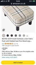 Beige check footstool for sale  SUNDERLAND