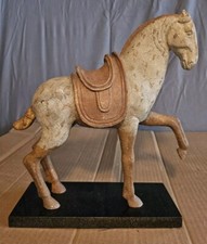 Estatueta de cavalo de guerra estilo chinês cavalo de terracota em base de pedra 13"A×12"L comprar usado  Enviando para Brazil