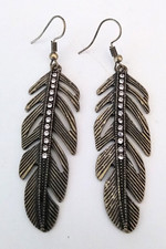Feather earrings brass for sale  Virginia Beach
