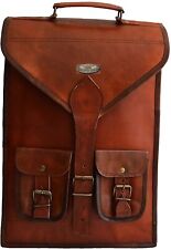 Mochila masculina resistente de couro genuíno 18" nova mochila caminhada laptop bolsa carteiro comprar usado  Enviando para Brazil