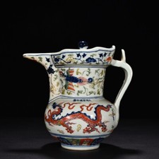 9,2" antigo pote chapéu monge dragão fênix porcelana marca Ming marca xuande comprar usado  Enviando para Brazil