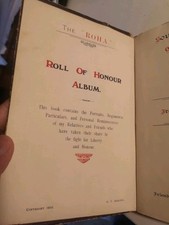 Ww1 roll honour for sale  EVESHAM