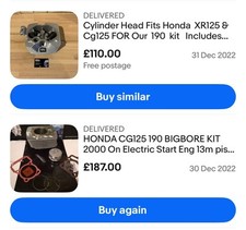Honda cg125 190 for sale  FARINGDON