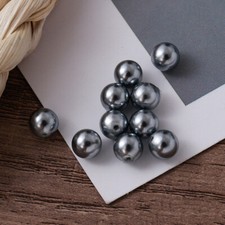Genuíno Cinza Escuro Bonito 16mm Concha do Mar do Sul Pérola Contas Redondas Meio Buraco comprar usado  Enviando para Brazil