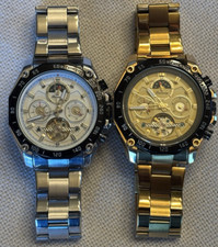 2 relógios de pulso masculinos Forsining movimento automático - ouro e prata aço inoxidável, usado comprar usado 2 relógios de pulso masculinos Forsining movimento automático - ouro e prata aço inoxidável, usado comprar usado  Enviando para Brazil