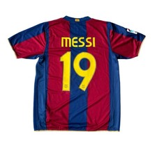 Camisa Barcelona 2007/08 Home (Messi #19) (M) (Excelente 9/10) comprar usado  Enviando para Brazil