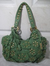 Bolsa de ombro Isabella Fiore couro verde muffin cravejada, usado comprar usado  Enviando para Brazil