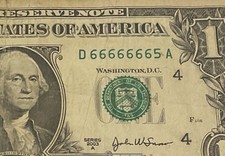 ((QUASE SÓLIDO - 7 DE UM TIPO) 2003A $1 (( 6666666 5 )) SÉRIE EXTRAVAGANTE # MOEDA comprar usado  Enviando para Brazil