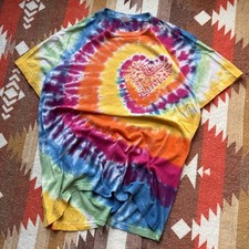 Usado, Camisa hippie vintage anos 80 Hanes tie dye coração arco-íris, GG, 22x27 comprar usado  Enviando para Brazil