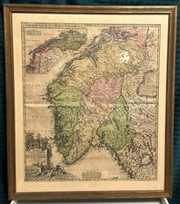 Antike landkarte norwegen gebraucht kaufen  Meißen