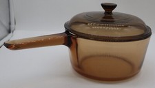 Panela de molho de vidro âmbar Corning Ware Visions 1,5 L EUA com tampa comprar usado  Enviando para Brazil