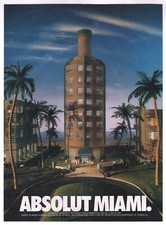 1992 Absolut Vodka impressão anúncio Absolut Miami comprar usado  Enviando para Brazil