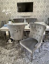 Grey velvet dining for sale  LONDON