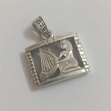 Pingente egípcio de prata 800 com design de harpista – feito à mão, estilo faraônico. comprar usado  Enviando para Brazil