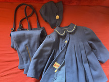 Vintage 1940 Dziecięcy Kute Kiddie Płaszcz, spodnie i czapka z daszkiem Zestaw Niebieski na sprzedaż  Wysyłka do Poland