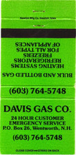 Capa Matchbook Vintage Wentworth New Hampshire Davis Gas Co., Gás Engarrafado comprar usado Capa Matchbook Vintage Wentworth New Hampshire Davis Gas Co., Gás Engarrafado comprar usado  Enviando para Brazil