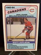 1984-85 O-Pee-Chee GUY LAFLEUR GOAL LEADER CARTÃO DE HÓQUEI #360 MONTREAL CANADIENS comprar usado  Enviando para Brazil