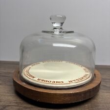 Cúpula vintage de vidro transparente Cloche com base de madeira display de queijo comprar usado  Enviando para Brazil