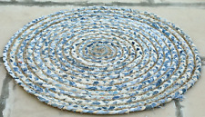 33" Braided Hand-Weaved Rug Natural Jute Cotton Chindi Round Area Rug/Floor Mat comprar usado  Enviando para Brazil