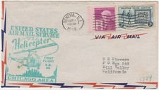 Usado, Capa primeiro voo de helicóptero Estados Unidos, 1949. Geneva to Mill Valley. comprar usado  Enviando para Brazil