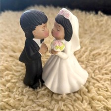 Decoração de bolo de casamento vintage para noiva e noivo; porcelana Lefton, tradicional, casamento comprar usado  Enviando para Brazil