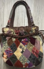 Bolsa de ombro Lucky Brand couro com cordão boho patchwork floral Y2k, usado comprar usado  Enviando para Brazil