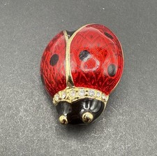 Broche joaninha tom dourado esmalte vermelho J16 comprar usado  Enviando para Brazil