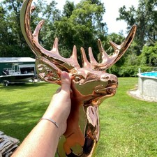 Cabeça de veado decorativa de cerâmica pintada montagem na parede troféu de veado chifre rack cobre, usado comprar usado Cabeça de veado decorativa de cerâmica pintada montagem na parede troféu de veado chifre rack cobre, usado comprar usado  Enviando para Brazil