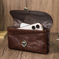 Bolsa de cintura masculina de couro genuíno viagem bolsa de cintura pequena bolsa de bolso para telefone, usado comprar usado  Enviando para Brazil