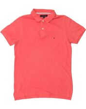 Camisa Polo TOMMY HILFIGER Para Hombres Calce Ajustado Mediana Rosa Algodón SO15 segunda mano  Embacar hacia Argentina