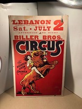 pôster vintage Biller Bros Circus original, fazenda Pleasant View, Líbano NH comprar usado  Enviando para Brazil
