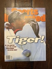 Tiger Woods 1996 Sports Illustrated SI 1ª capa banca de jornal Masters Golf comprar usado Tiger Woods 1996 Sports Illustrated SI 1ª capa banca de jornal Masters Golf comprar usado  Enviando para Brazil