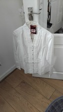 White frilly blouse for sale  BATHGATE