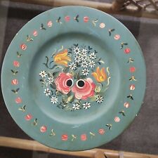 flowers plate painted hand for sale  Brooksville