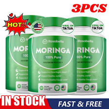 3X Cápsulas em Pó Folha de Moringa Rosabella -800mg de Nutriente Puro 60 unidades[-, usado comprar usado  Enviando para Brazil
