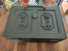 Cofre baú antigo vitoriano do século XIX ferro fundido militar Paymaster Strongbox comprar usado  Enviando para Brazil